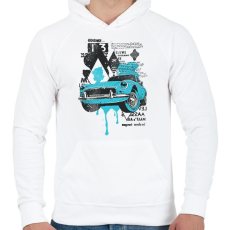 PRINTFASHION Autó  - Férfi kapucnis pulóver - Fehér