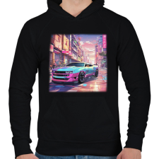 PRINTFASHION autó - Férfi kapucnis pulóver - Fekete férfi pulóver, kardigán