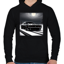 PRINTFASHION autó - Férfi kapucnis pulóver - Fekete férfi pulóver, kardigán