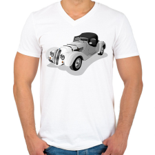 PRINTFASHION Autó - Férfi V-nyakú póló - Fehér férfi póló