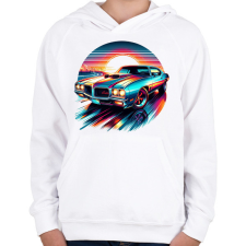 PRINTFASHION Autó - Gyerek kapucnis pulóver - Fehér gyerek pulóver, kardigán