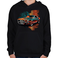 PRINTFASHION Autó  - Gyerek kapucnis pulóver - Fekete gyerek pulóver, kardigán