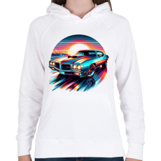 PRINTFASHION Autó - Női kapucnis pulóver - Fehér