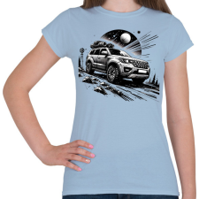 PRINTFASHION Autó - Női póló - Világoskék női póló