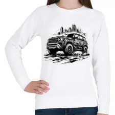 PRINTFASHION Autó - Női pulóver - Fehér női pulóver, kardigán