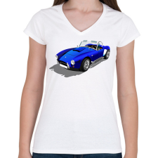 PRINTFASHION Autó - Női V-nyakú póló - Fehér női póló