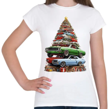 PRINTFASHION Autós karácsonyfa - Női póló - Fehér női póló
