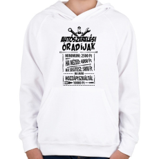 PRINTFASHION Autószerelés óradíjak - Gyerek kapucnis pulóver - Fehér
