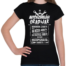 PRINTFASHION Autószerelő óradíjak - Női póló - Fekete női póló