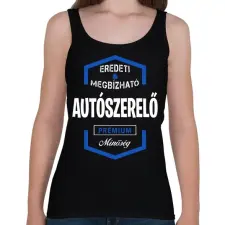 PRINTFASHION Autószerelő prémium minőség - Női atléta - Fekete női trikó