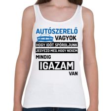 PRINTFASHION AUTÓSZERELŐ VAGYOK...2 - Női atléta - Fehér női trikó