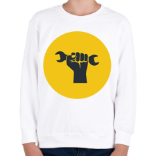 PRINTFASHION Autószerelős minta - sárga - Gyerek pulóver - Fehér gyerek pulóver, kardigán