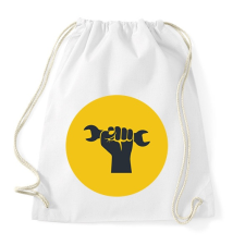 PRINTFASHION Autószerelős minta - sárga - Sportzsák, Tornazsák - Fehér tornazsák