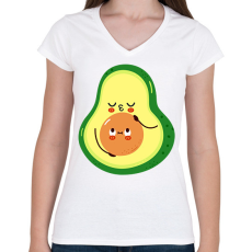 PRINTFASHION Avokádó anyuka - Női V-nyakú póló - Fehér
