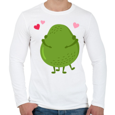 PRINTFASHION Avokádó love - Férfi hosszú ujjú póló - Fehér férfi póló