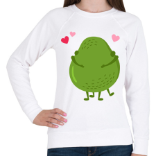 PRINTFASHION Avokádó love - Női pulóver - Fehér női pulóver, kardigán