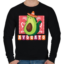 PRINTFASHION Avokádó macska - Férfi pulóver - Fekete férfi pulóver, kardigán