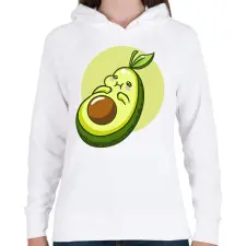 PRINTFASHION Avokádó - Női kapucnis pulóver - Fehér női pulóver, kardigán