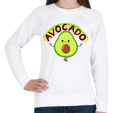 PRINTFASHION Avokádó - Női pulóver - Fehér női pulóver, kardigán