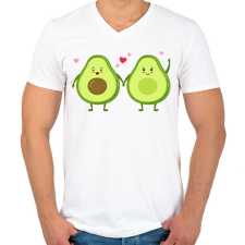 PRINTFASHION Avokádó pár - Férfi V-nyakú póló - Fehér férfi póló