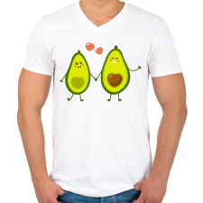 PRINTFASHION Avokádó pár - Férfi V-nyakú póló - Fehér férfi póló