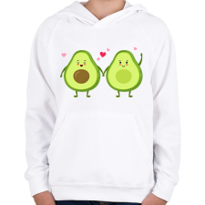 PRINTFASHION Avokádó pár - Gyerek kapucnis pulóver - Fehér gyerek pulóver, kardigán