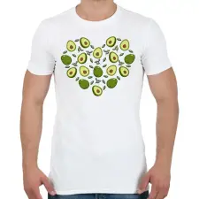 PRINTFASHION Avokádó szív - Férfi póló - Fehér férfi póló