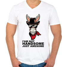 PRINTFASHION Awesome - Férfi V-nyakú póló - Fehér férfi póló