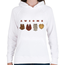 PRINTFASHION Awsome - Szakáll - Női kapucnis pulóver - Fehér