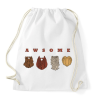 PRINTFASHION Awsome - Szakáll - Sportzsák, Tornazsák - Fehér