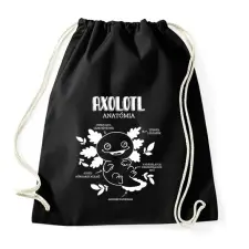PRINTFASHION Axolotl anatómia - Sportzsák, Tornazsák - Fekete tornazsák