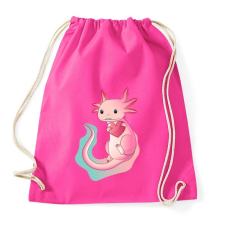 PRINTFASHION Axolotl szivecskével - Sportzsák, Tornazsák - Fukszia tornazsák