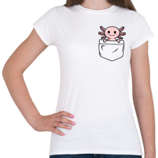 PRINTFASHION Axolotl zsebben - Női póló - Fehér női póló