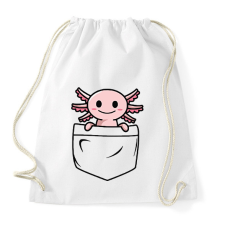 PRINTFASHION Axolotl zsebben - Sportzsák, Tornazsák - Fehér tornazsák