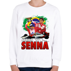 PRINTFASHION Ayrton Senna - Gyerek pulóver - Fehér