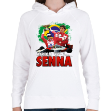 PRINTFASHION Ayrton Senna - Női kapucnis pulóver - Fehér