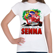 PRINTFASHION Ayrton Senna - Női póló - Fehér női póló