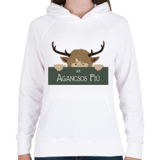 PRINTFASHION Az agancsos fiú - Női kapucnis pulóver - Fehér