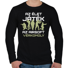 PRINTFASHION Az airsoft vérkomoly - Férfi hosszú ujjú póló - Fekete férfi póló