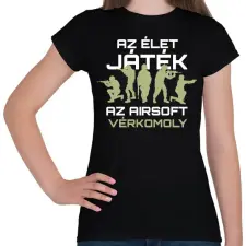 PRINTFASHION Az airsoft vérkomoly - Női póló - Fekete női póló