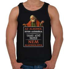 PRINTFASHION Az alkohol Isten ajándéka - fehér - Férfi atléta - Fekete atléta, trikó