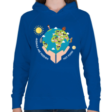 PRINTFASHION Az állatok a barátaink - Női kapucnis pulóver - Királykék