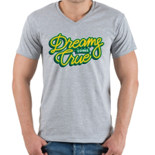 PRINTFASHION Az álmok valóra válnak - Férfi V-nyakú póló - Sport szürke férfi póló