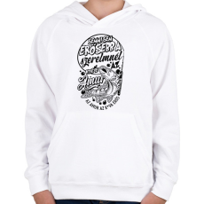 PRINTFASHION Az amur a legerősebb fehérre - Gyerek kapucnis pulóver - Fehér
