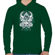 PRINTFASHION Az anarchia szeme - Férfi kapucnis pulóver - Sötétzöld