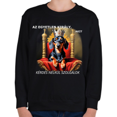 PRINTFASHION AZ EGYETLEN KIRÁLY - Gyerek pulóver - Fekete