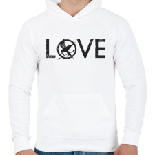 PRINTFASHION Az éhezők viadala - Férfi kapucnis pulóver - Fehér férfi pulóver, kardigán