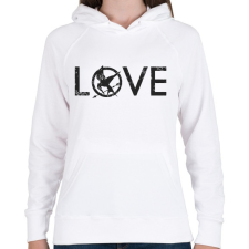 PRINTFASHION Az éhezők viadala - Női kapucnis pulóver - Fehér női pulóver, kardigán