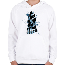 PRINTFASHION Az éjjel soha nem érhet véget! - Gyerek kapucnis pulóver - Fehér gyerek pulóver, kardigán