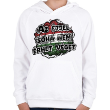 PRINTFASHION Az éjjel soha nem érhet véget - Gyerek kapucnis pulóver - Fehér gyerek pulóver, kardigán